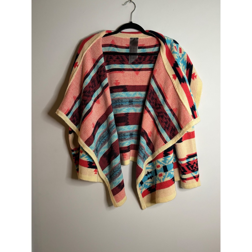 Moon Collection Multicolor Southwestern Open Front Cardigan Women Size M